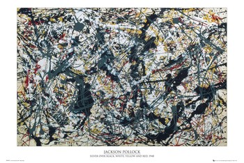 Jackson Pollock - silver on black Plakat
