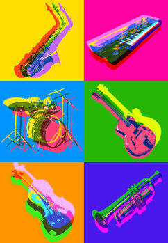 Plakat Jazz Musical Instrument icons