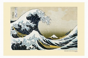 Plakat Kacušika Hokusai - Den store bølge ud for Kanagawa