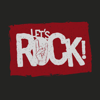 Plakat Lets Rock Typographic Design