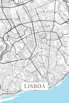 Plakat Lisboa white