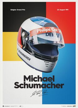 Kunsttryk Michael Schumacher - Helmet - 1991