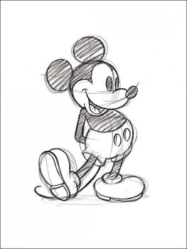 Mickey Mouse - Sketched Single Kunsttryk