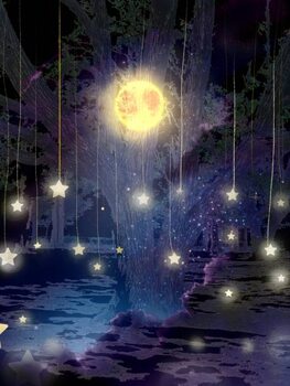 Plakat Night sky with sea of clouds