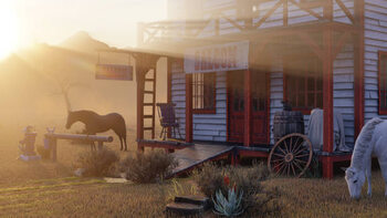 Plakat Old vintage western saloon isolated on
