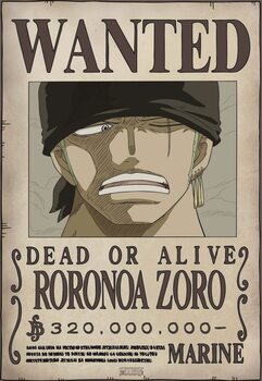 Plakat One Piece - Wanted Zoro