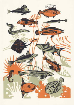 Plakat Orange Seaweed Fish, 2015