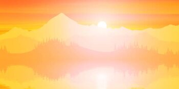 Plakat Picturesque reflection of mountains in the