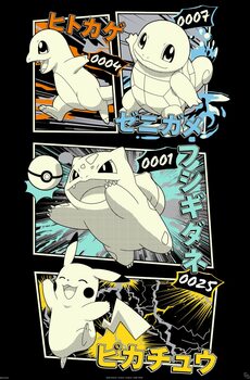 Plakat Pokemon - Pikachu & Kanto Starters
