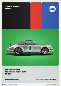 Kunsttryk Porsche 911 RSR - 50th Anniversary - Targa Florio - 1973