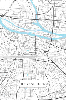 Plakat Regensburg white
