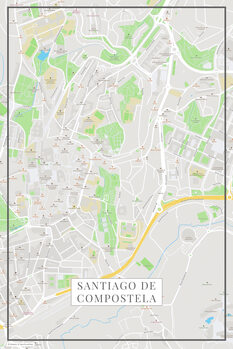 Plakat Santiago de Compostela color