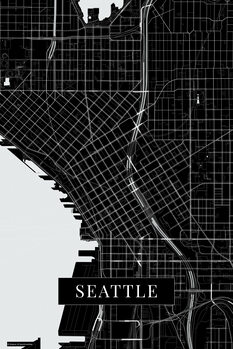 Plakat Seattle black