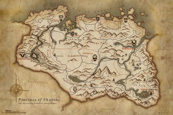 Skyrim - Map Plakat