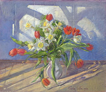 Billede på lærred Spring Flowers with Window Reflections, 1994