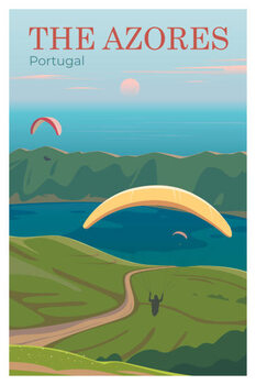 Plakat The Azores. Vector travel poster.