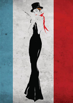 Plakat The girl in a black evening dress