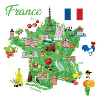 Plakat Travel Map of France