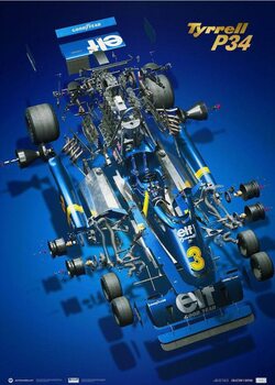 Kunsttryk Tyrrell P34 - The Joy of Six Wheels