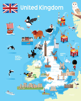 Plakat United Kingdom Map