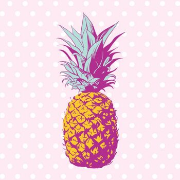 Plakat Vector hand drawn pineapple with dotted