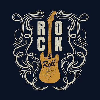 Plakat vintage rock and roll typograpic for