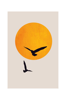 Umetniški tisk Kubistika - Birds in the sky