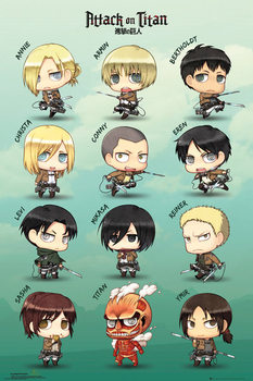 L'Attaque des Titans (Shingeki no kyojin) - Chibi Characters Poster