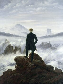 Plakát C. D. Friedrich - Hiker over a Foggy Sea