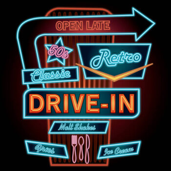 Plakát Classic Drive-In Theatre neon sign