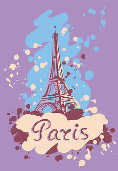Plakát Colorful vector illustration of Tower Eiffel.