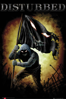 Plakát Disturbed - face flag