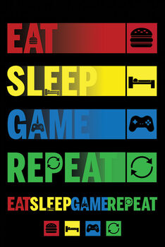 Plakát Eat Sleep Game Repeat