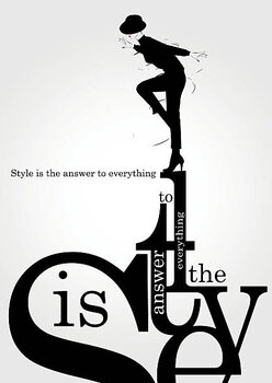 Plakát Fashion girl in sketch-style