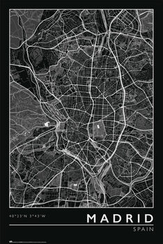 Plakát Madrid - City Map