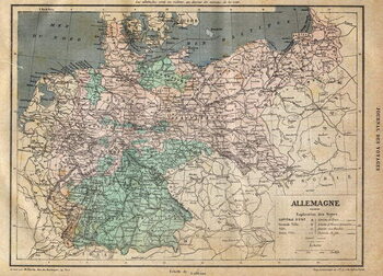 Plakát Map of Germany in 1891