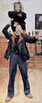 Plakát Self portrait of the artist with his daughter, Brita, 1899