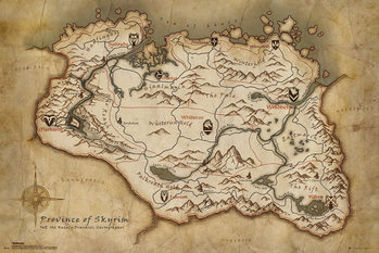 Plakát Skyrim - Map