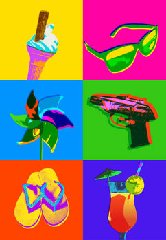 Plakát Summer Vacation Icons