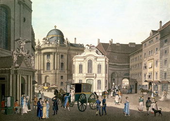 Vászonkép View of Michaelerplatz showing the Old Burgtheater