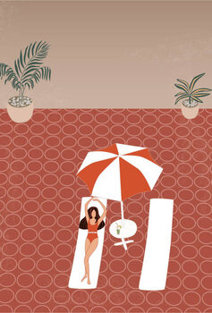 Plakát A beautiful woman in red bikini