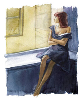 Plakát A young woman in a blue