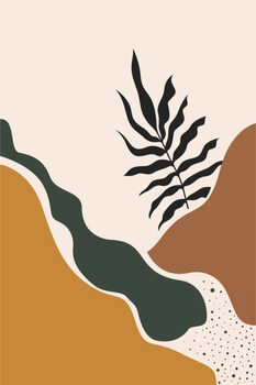 Plakát Abstract botani wall art decoration. Boho flower wall decor printable poster