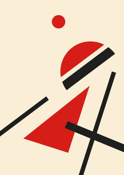 Plakát Abstract geometric composition in retro style: