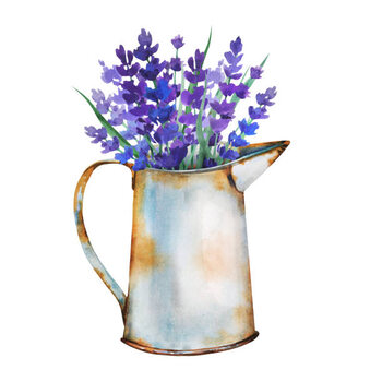 Plakát Beautiful cottage core rustic natural watercolor