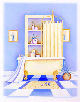 Druk artystyczny Blue Bathroom I