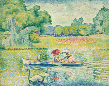Plakát Boating in the Bois de Boulogne; Promenade en barque au bois de Boulogne, c.1899-1900