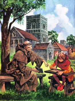 Plakát Boy learning in Norman times