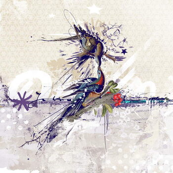 Plakát Cherry Blossom Birds, 2018