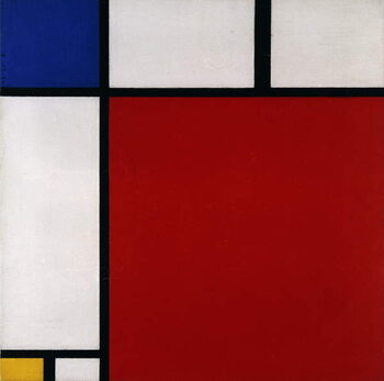 Plakát Composition with Red, Blue and Yellow, 1930